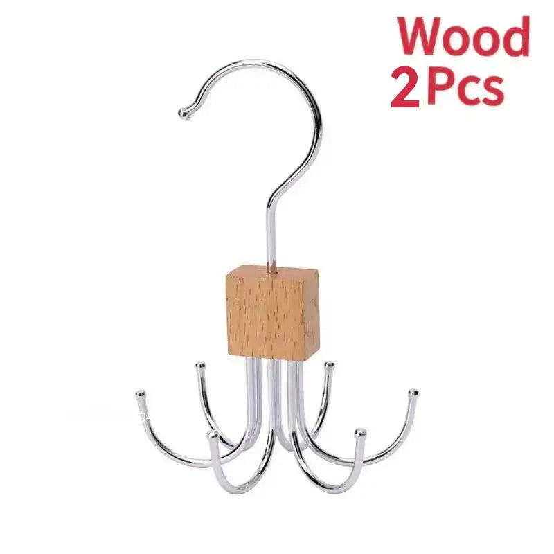 Rotating 6-claw Hook, 2 Counts Multifunctional Rotating Hook, Bag Storage Hook, Household Organizing Hook for Coat, Hat, Scarf, Home Essentials