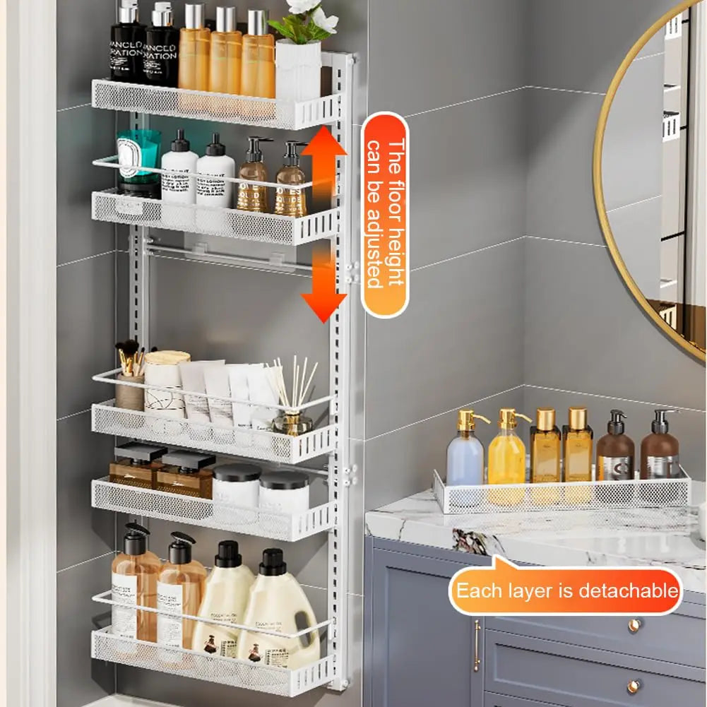 Gaomon 6-Tier Carbon Steel Over-the-Door Organizer, Heavy Duty Shelf, Multilayer Adjustable Detachable Pantry Rack with Hangable Installation Option for Kitchen Storage