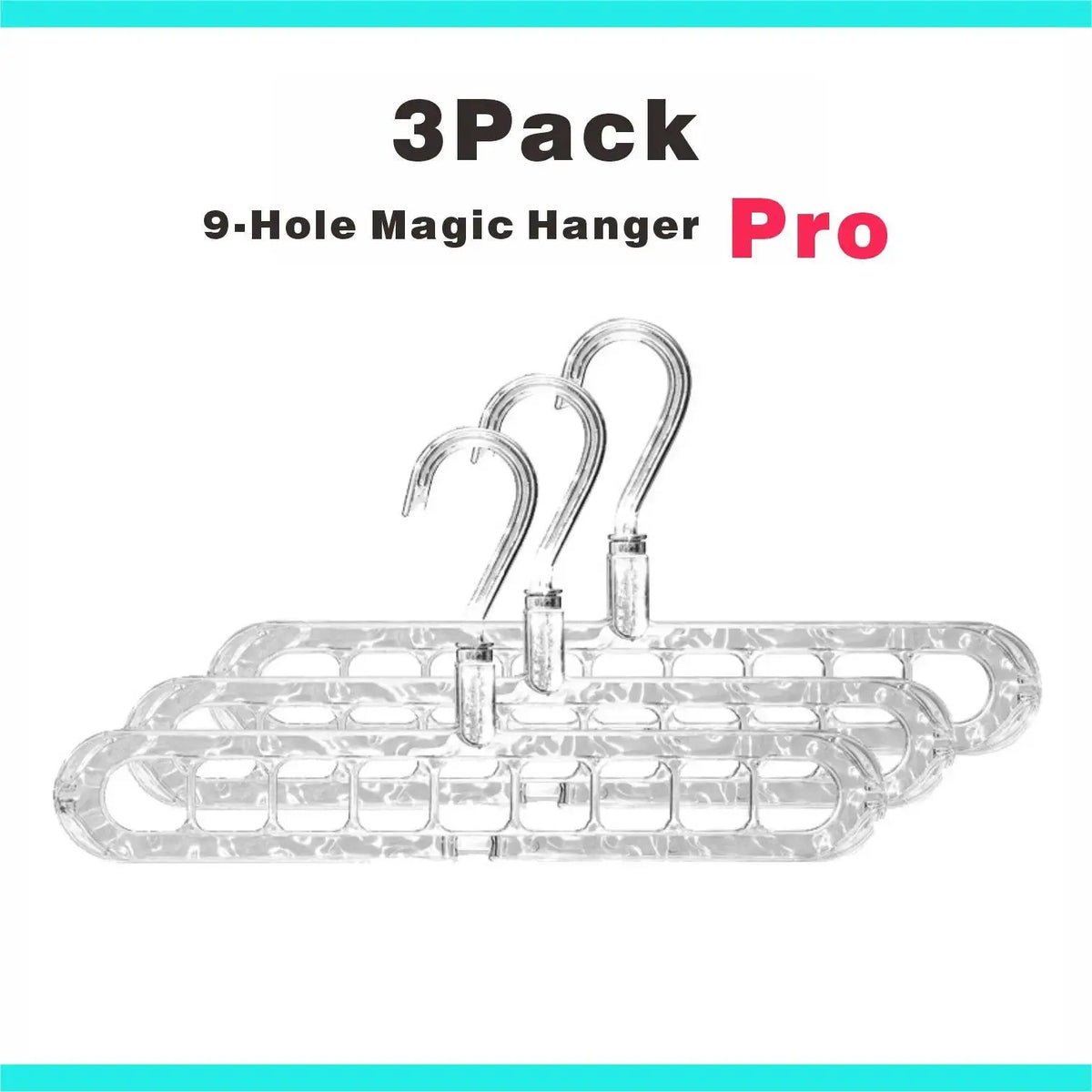 3/5-Pack Heavy-Duty Foldable Plastic Hangers with 9 Holes, Folding Hangers, Adjustable Hooks, Anti-Slip, Space-Saving Closet Organizer, Space Saver Hangers, for Wardrobe Storage Organization
