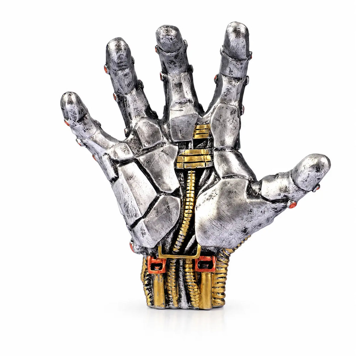Terminator Hand Resin & Durable Metal Wall-Mount Decorative Statue - 1-Pack Home Organizer, Basketball Holder, Soccer Ball Display Rack, Aesthetic Room Decor, Unique Room Decorations, Cool Boy Gift