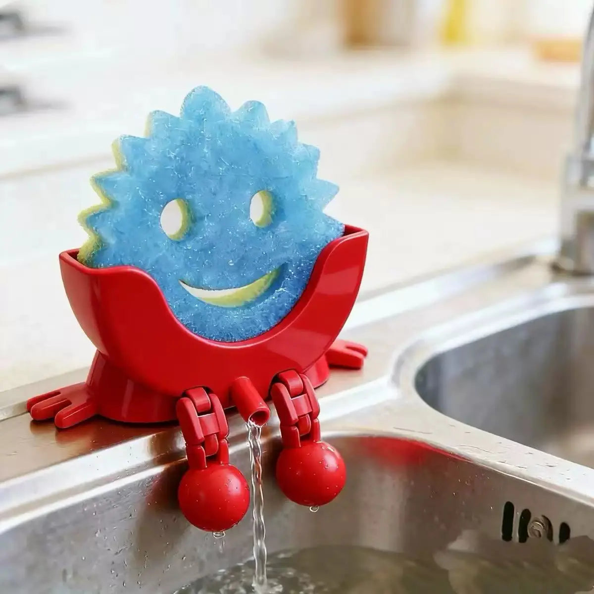 Cute Hanging Sponge Holder with Drainage – Keeps Your Sponge Dry & Smiling, For Scrub Daddy Holder, Funny Sponge Stand for Kitchen Sink, 3D Printing Countertop Sponge Holders