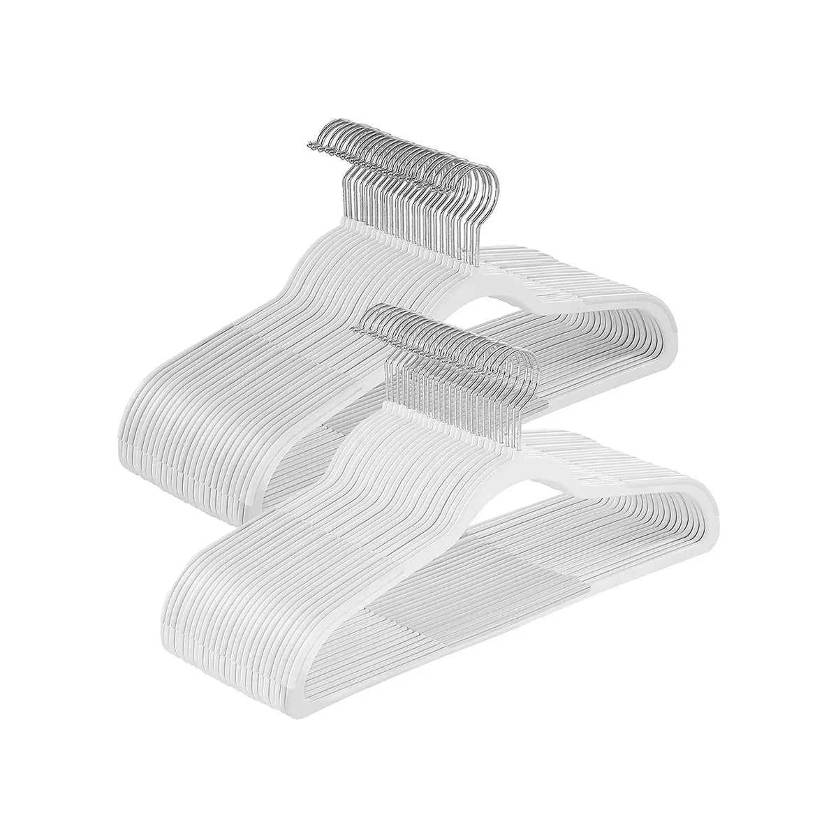 50-Pack Irregular Plastic Non-Slip Rotatable Hangers, 0.2 in Thick, 17.7 in Long, Space-Saving Home Organizer for Closet Organization & Storage