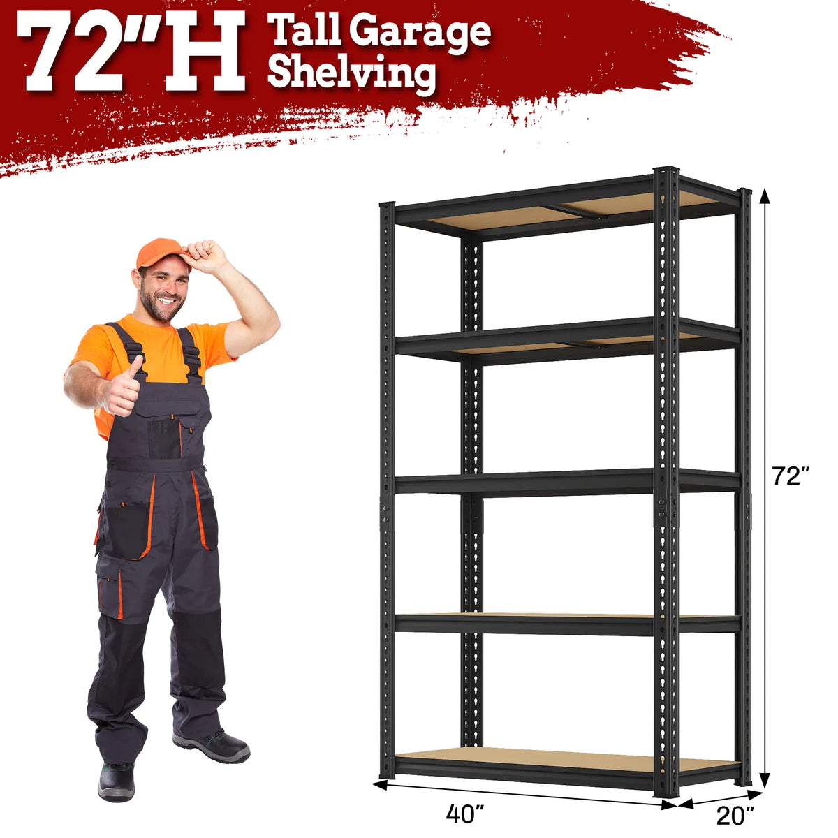 Garage Shelves Classic 5-Tier Metal Storage Shelving Unit Height Adjustable Versatile Utility Rack Shelf for Craft Warehouse Pantry Kitchen Organiser Industrial Bookshelf  Shelf for Craft Warehouse Pantry Basement Durable Steel Stand Organiser Racks summe