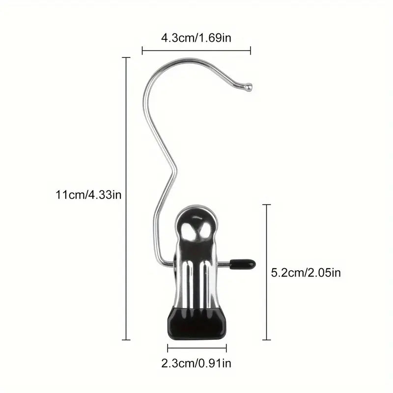 These 10/15-piece Metal Clip Hanger Pack, Pants Hangers with Clips, Boot Hangers Clips, MUST-HAVE Anti-Slip, Windproof, Great for Pants, Boots & Hats, HomeDecor, ClothesStorage, Stainless Steel Hanger