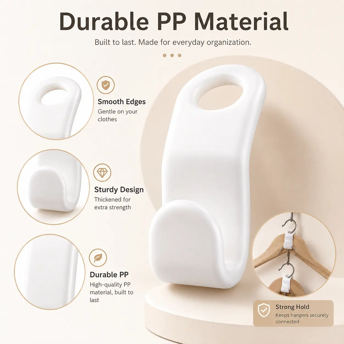 Hanger Connector Hooks, Closet Space Saver, Vertical Clothes Hanger Organizer for Wardrobe Storage, Multi-Layer Hanging Hook for Closet Organization