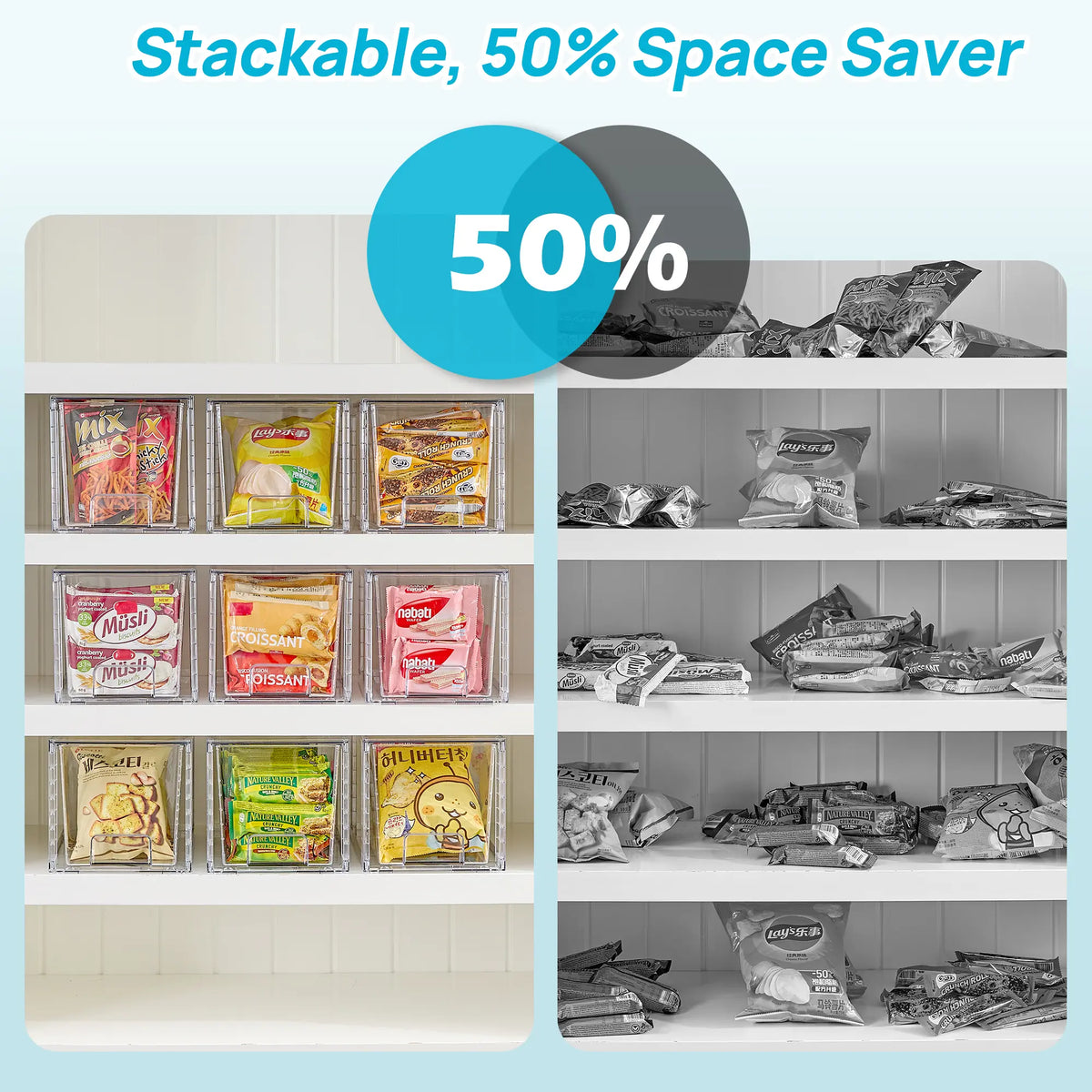 【Restock】Vtopmart 2-8 Pack 12in Stackable Undersink Storage Drawers - Easy-Assemble Plastic Box Organizer, Home Goods Storage Organization Solution for Bathroom Vanity Makeup Cosmetic Organizer Needs
