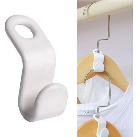 50PCS Hanger Hooks Organiser, Bulk Pack Compact Hanging Clothes Storage Solution for Plastic Clips, Closet Space Saver