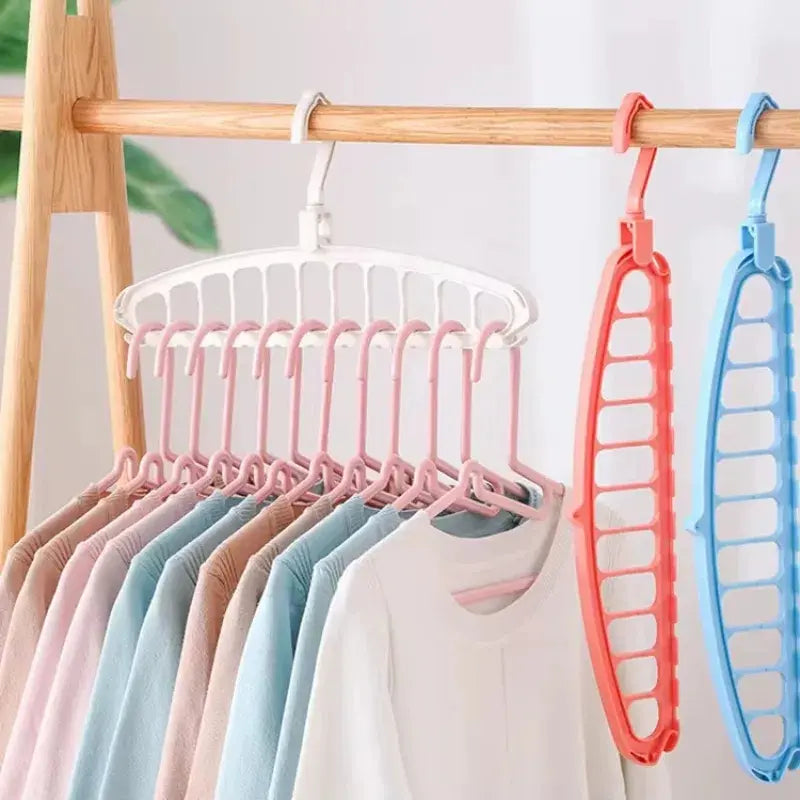 Space Saving Multi Hook Design Clothes Hanger, 3 Counts Durable Lightweight Hanger, Space Saving Hangers, Home Organizer for Wardrobe, Closet, Bedroom, Living Room, Closet Organization, Storage Hanger