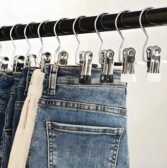 Heavy Duty Clothes Pins (20/30/60-Pack) - Hanging Laundry Hook Hangers with Rubber Grip Stays Put & Antislip Grip, Multi-Use Closet Organizer Clips for Jumpers, Flared Pants, Socks, Towels, Handbag, Travel Home Goods