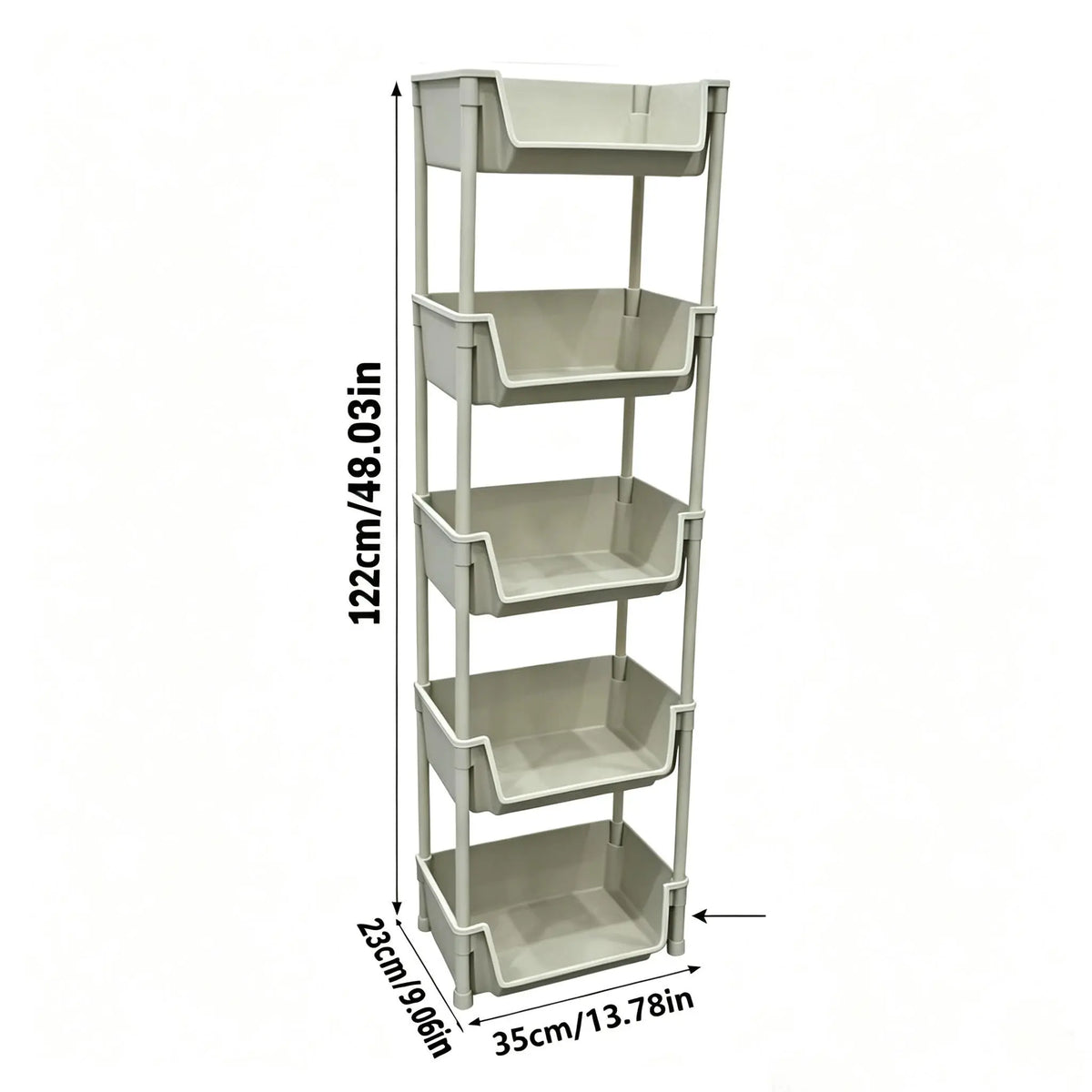 Beige Multifunctional Large-Capacity Plastic Storage Cart with Rolling Wheels - Layered Shelf Racks, Countertop Kitchen Organizer, Accessory Storage Rack, Bedroom Organizer Furniture, Shelves for Bedroom Solution