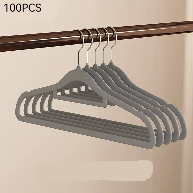 100/60/20/10 Pack Non-Slip Velvet Hangers, Closet Organizer, Rotatable Clothes Hanger, Space-Saving Plastic Clothes Hangers for Jackets, Pants, Suits, Coat Hangers for Closet, 360° Rotating Hook