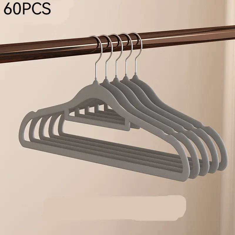 100/60/20/10 Pack Non-Slip Velvet Hangers, Closet Organizer, Rotatable Clothes Hanger, Space-Saving Plastic Clothes Hangers for Jackets, Pants, Suits, Coat Hangers for Closet, 360° Rotating Hook