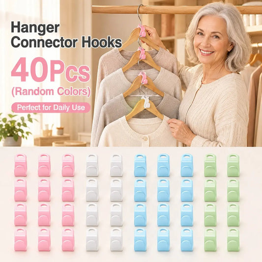 Plastic Hanger Connector Hooks, Space Saving Wardrobe Organizer, Durable Hanger Extender Clip, Smooth Edge Closet Accessory