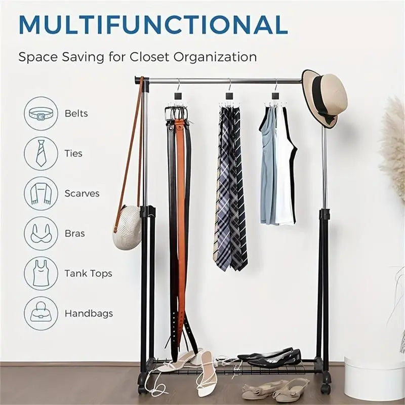 Rotating 6-claw Hook, 2 Counts Multifunctional Rotating Hook, Bag Storage Hook, Household Organizing Hook for Coat, Hat, Scarf,  Home Essentials