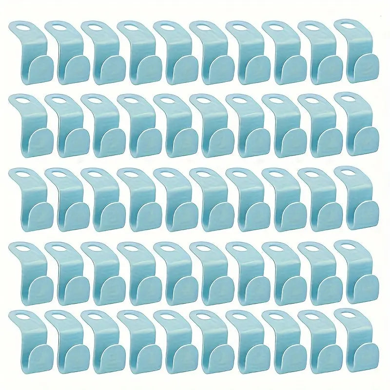 50 Pack Foldable Plastic Clothes Hangers with Hooks, Wall-Mounted Closet Space Saver, Various Colors for Casual Storage Style, Space Saving Hanger, Folding Hangers, Plastic Coat Hangers