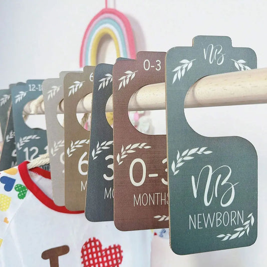 Wooden Baby Closet Dividers, Double Sided Colorful, Nursery Decor, Baby Clothes Dividers, Perfect Gift for Holidays, Hanging Clothes Storage