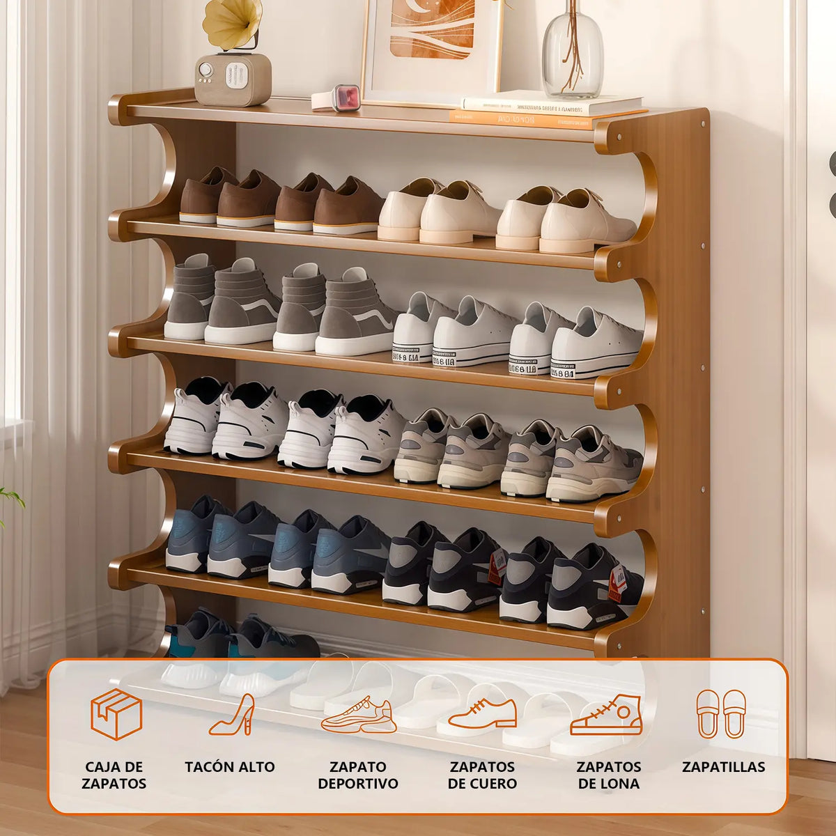 Multi-Layer Foldable Shoe Rack Space Saving Shoe Organizer Free Standing Storage Shelf For Entryway Closet Dorm