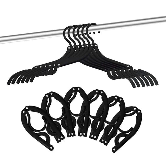 10Pcs/Set Portable Folding Hangers - Home Organiser Hanging Solution, Cruise Ship Essentials, Travel Accessories, Drying Hangers & Pegs, Folding Rack, Christmas Party Gift, Portable Hangers & Pegs