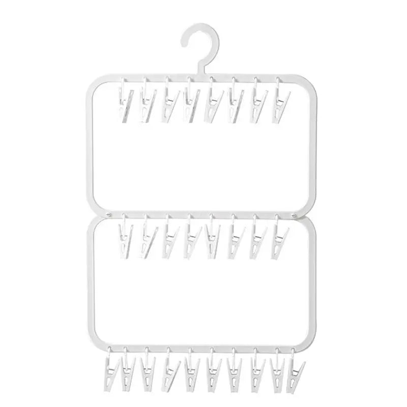 Space Saving Multi-clip Hanger, Multifunctional Hanger, 1 Count Socks & Underwear Drying Rack Organizer, Hanging Clothes Storage, Home Organizer for Bedroom, Bathroom, Dormitory, Space Saving Hangers