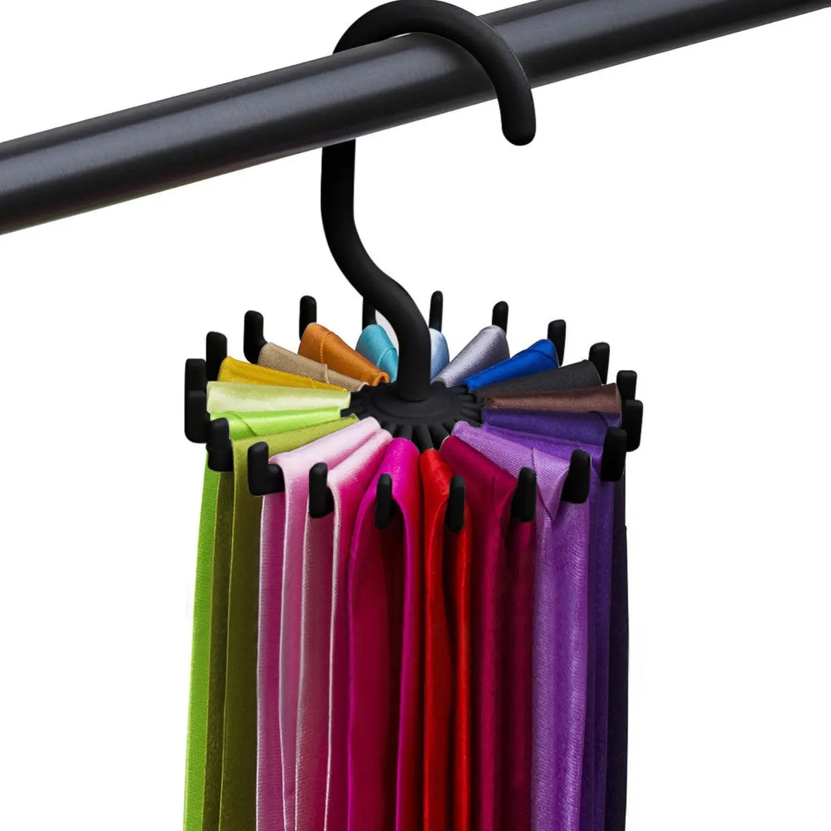Rotatable 20-claw Tie Hanger, Space Saving Hangers, 1 Count Multifunctional Scarf Storage Rack, Home Organizer for Wardrobe Cloakroom, Hanging Clothes Storage, Tie Holder