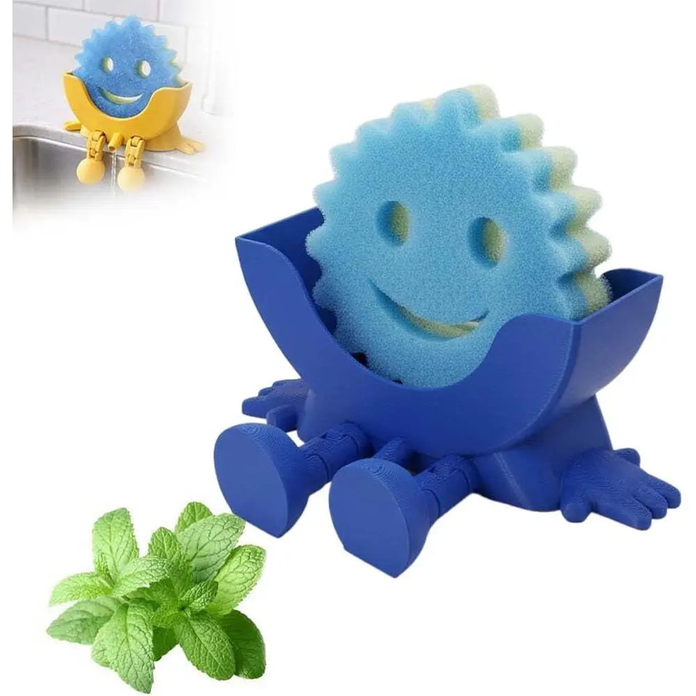 Cute Hanging Sponge Holder with Drainage – Keeps Your Sponge Dry & Smiling, For Scrub Daddy Holder, Funny Sponge Stand for Kitchen Sink, 3D Printing Countertop Sponge Holders