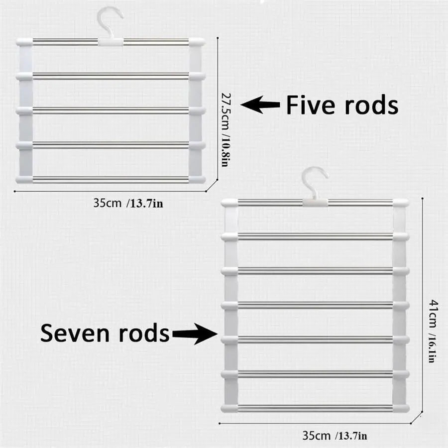 Foldable Pants Organizing Hanger, Multi-Layer Stainless Steel, Foldable Clothes Hanger for Home Wardrobe Closet Organizers and Storage, Multifunctional Home Organizer, Practical Hangers, Pant Folding Hangers Space Saving