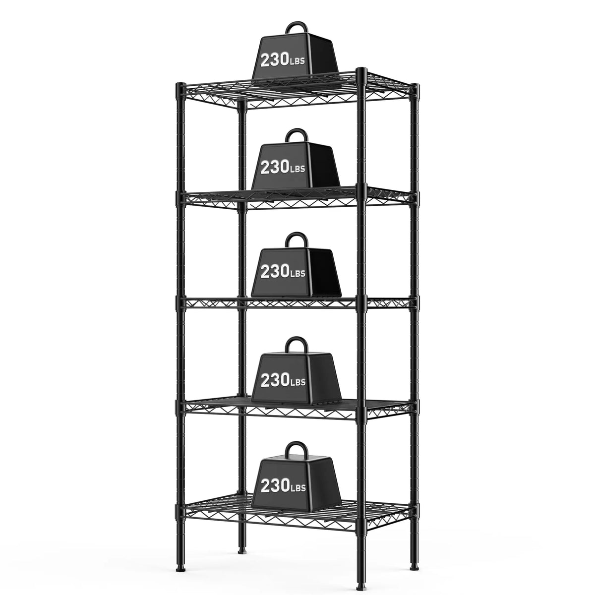 Sweetcrispy Rustproof Coating Heavy-Duty Adjustable Metal Storage Rack - Rectangular Open Shelf Durable Storage Unit, Multi-Tiered Organizer for Kitchen Pantry, Under Sink Organization, Shelves for Bedroom