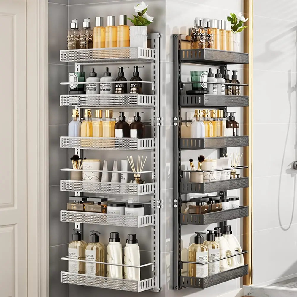 Gaomon 6-Tier Carbon Steel Over-the-Door Organizer, Heavy Duty Shelf, Multilayer Adjustable Detachable Pantry Rack with Hangable Installation Option for Kitchen Storage