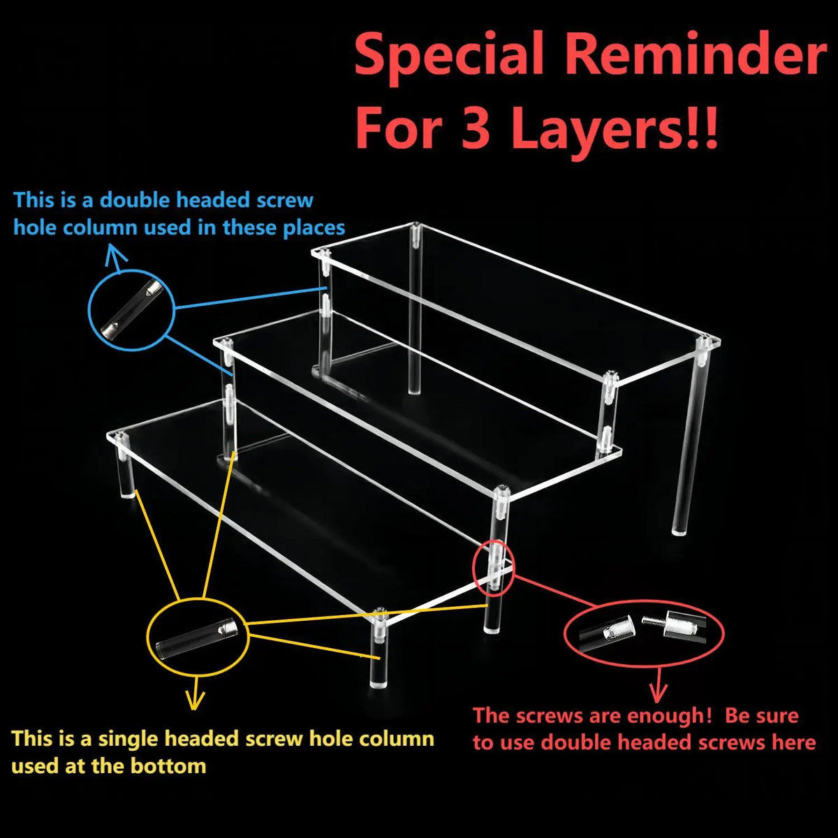 Acrylic Storage Rack, 1 Count Multi Layer Clear Display Stand for Handmade Cakes, Anime Models and Cosmetics, Assembly Display Rack for Office, Dormitory, Dining Room and Living Room Decor, Collectibles Shelf Rack