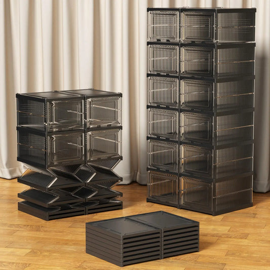 Plastic Stackable Multi-Layer Flip Shoe Rack - Moisture-Proof, Dust-Proof, Household Storage Cabinet for Small Apartment Corridor, Space-Saving Gift for Sports & Outdoor Enthusiasts