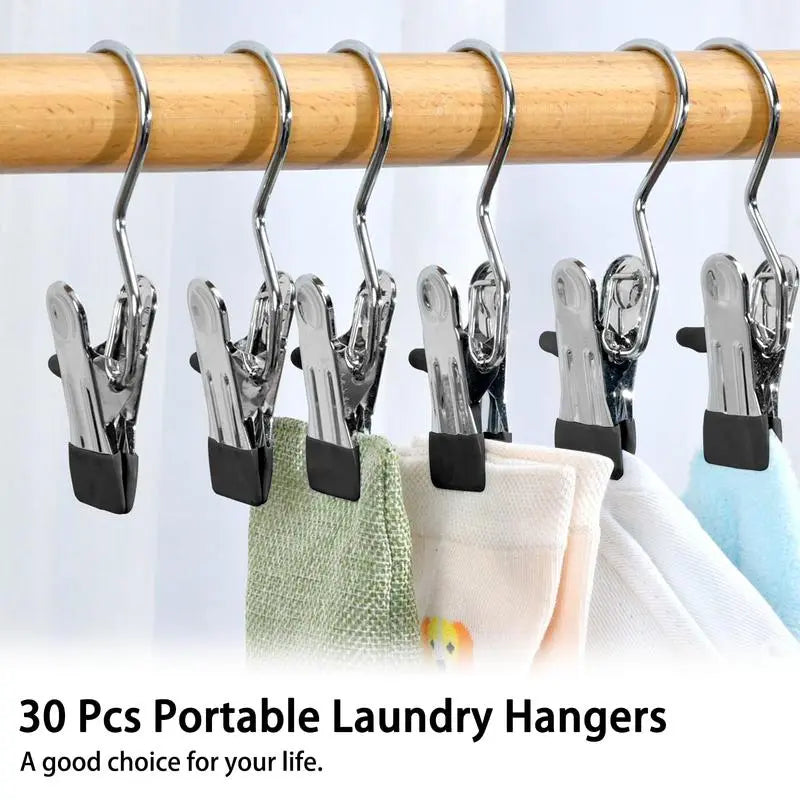 Stainless Steel Split Boot Organizer Hangers & Pegs - Stable Clips Bulk Packs (20/30/60pcs) for Closet Storage, Storage Organization, Home Supplies Closet Organizers