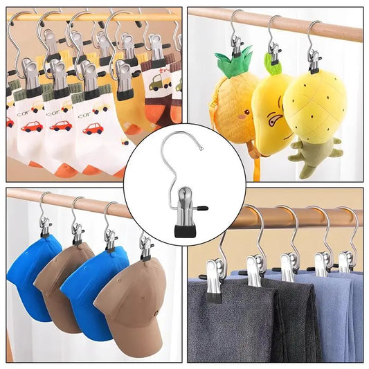 Stainless Steel Split Boot Organizer Hangers & Pegs - Stable Clips Bulk Packs (20/30/60pcs) for Closet Storage, Storage Organization, Home Supplies Closet Organizers
