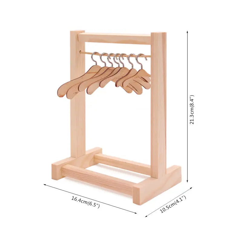 6.5in Hanging Clothes Hanger Set with Racks for 7in Magnetic Desk Goose, Portable Wardrobe Organizer for Mini Outfits & Accessories, Cute DIY Decoration Gift,sohochic