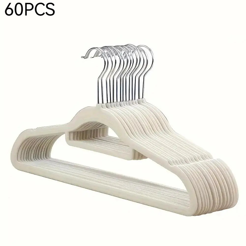 100/60/20/10 Pack Non-Slip Velvet Hangers, Closet Organizer, Rotatable Clothes Hanger, Space-Saving Plastic Clothes Hangers for Jackets, Pants, Suits, Coat Hangers for Closet, 360° Rotating Hook