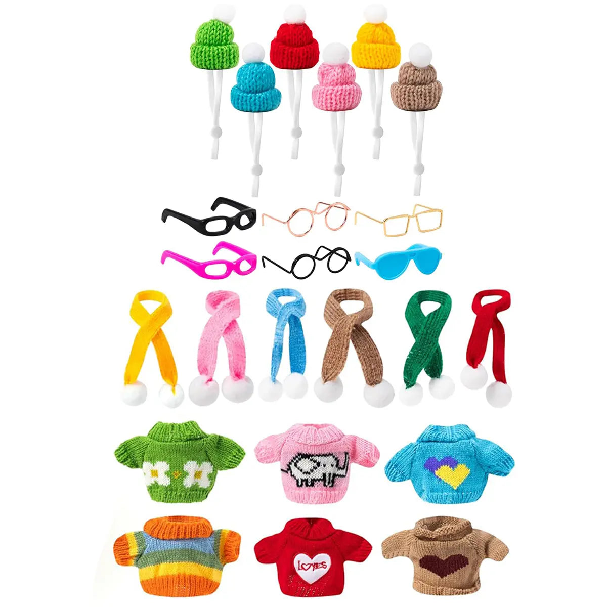 6.5in Hanging Clothes Hanger Set with Racks for 7in Magnetic Desk Goose, Portable Wardrobe Organizer for Mini Outfits & Accessories, Cute DIY Decoration Gift,sohochic