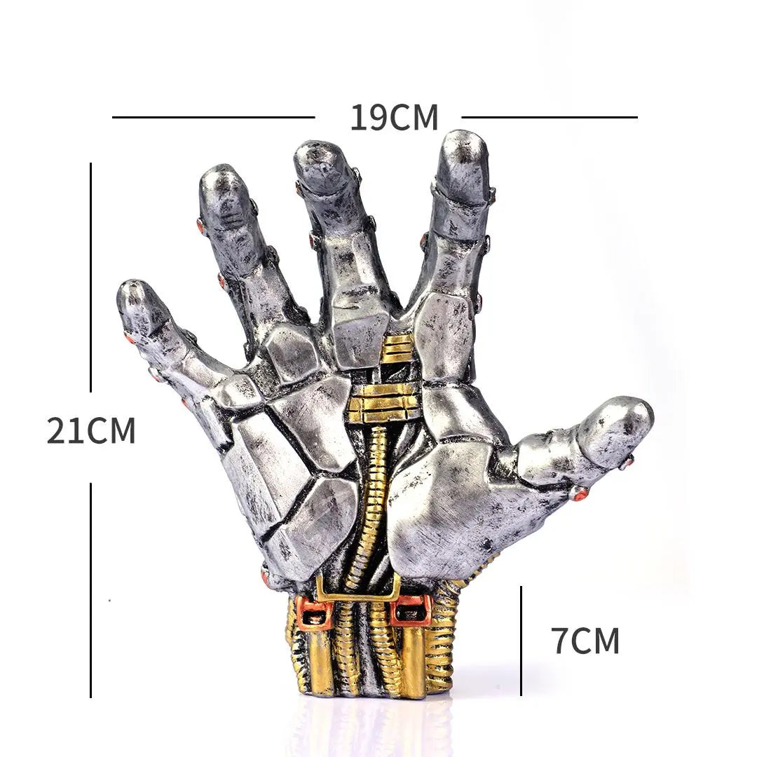 Terminator Hand Resin & Durable Metal Wall-Mount Decorative Statue - 1-Pack Home Organizer, Basketball Holder, Soccer Ball Display Rack, Aesthetic Room Decor, Unique Room Decorations, Cool Boy Gift