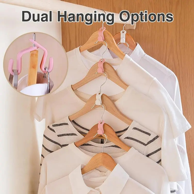 Plastic Hanger Connector Hooks, Space Saving Wardrobe Organizer, Durable Hanger Extender Clip, Smooth Edge Closet Accessory