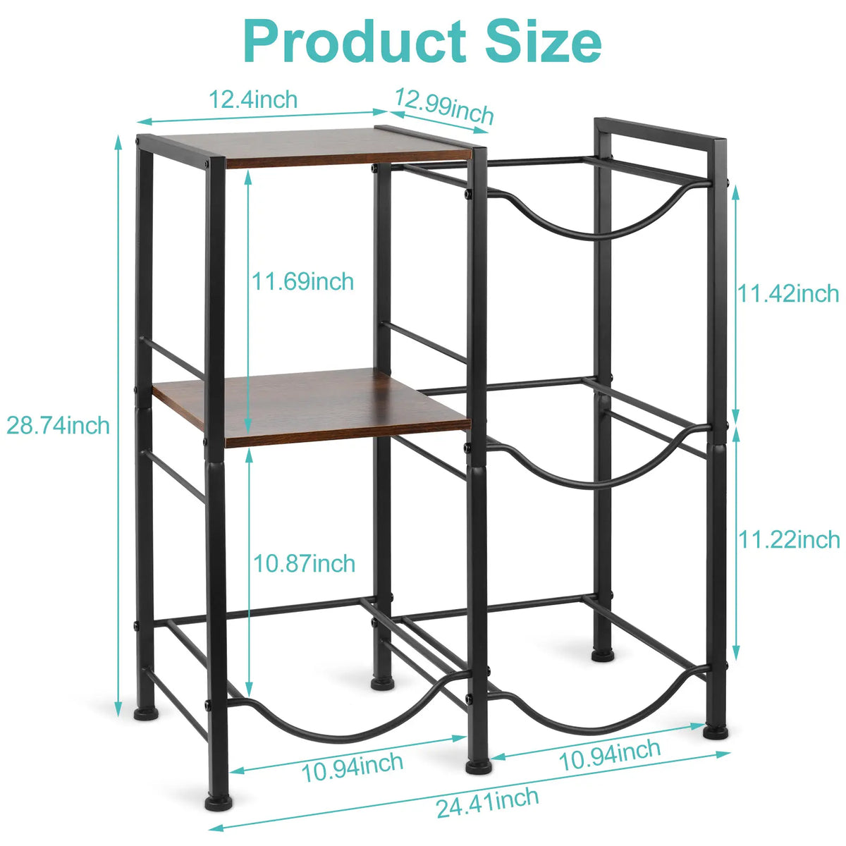 2-Tier Wooden 5 Gal Water Jug Holder Organiser - Space-Saving Storage Shelf, Adjustable Steel Water Dispenser Stand, Multifunctional for Home Office, Easy Installation