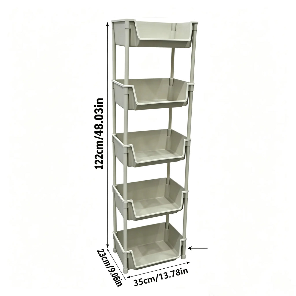Beige Multifunctional Large-Capacity Plastic Storage Cart with Rolling Wheels - Layered Shelf Racks, Countertop Kitchen Organizer, Accessory Storage Rack, Bedroom Organizer Furniture, Shelves for Bedroom Solution