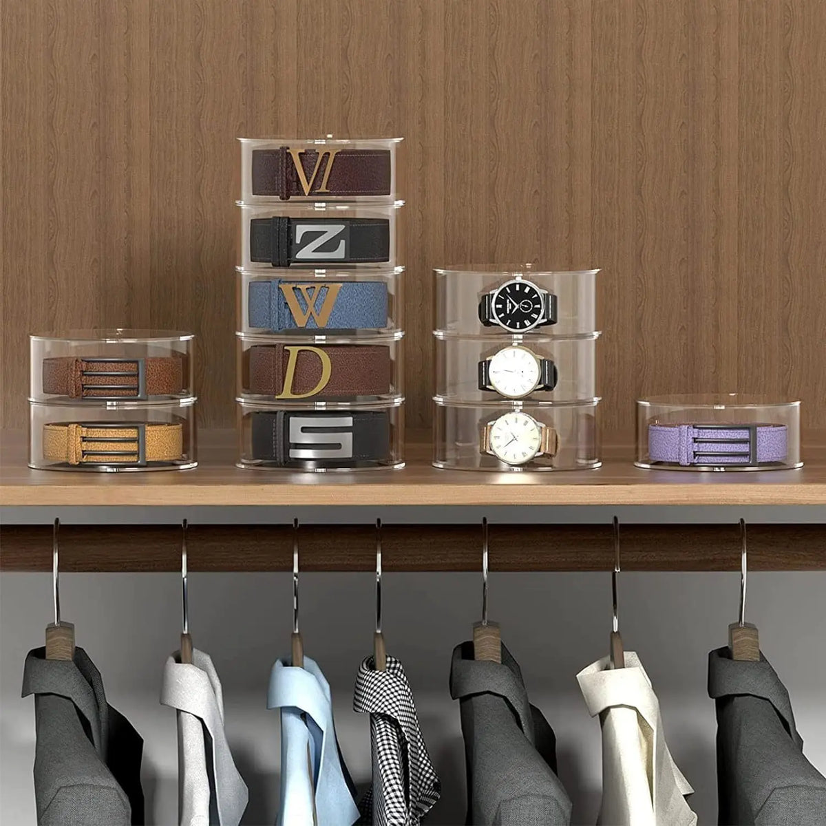 Homewinner Acrylic Display Organizer / Case / Storage Holder for Belt, Watches, Other Accessories Box Boxes Fitting