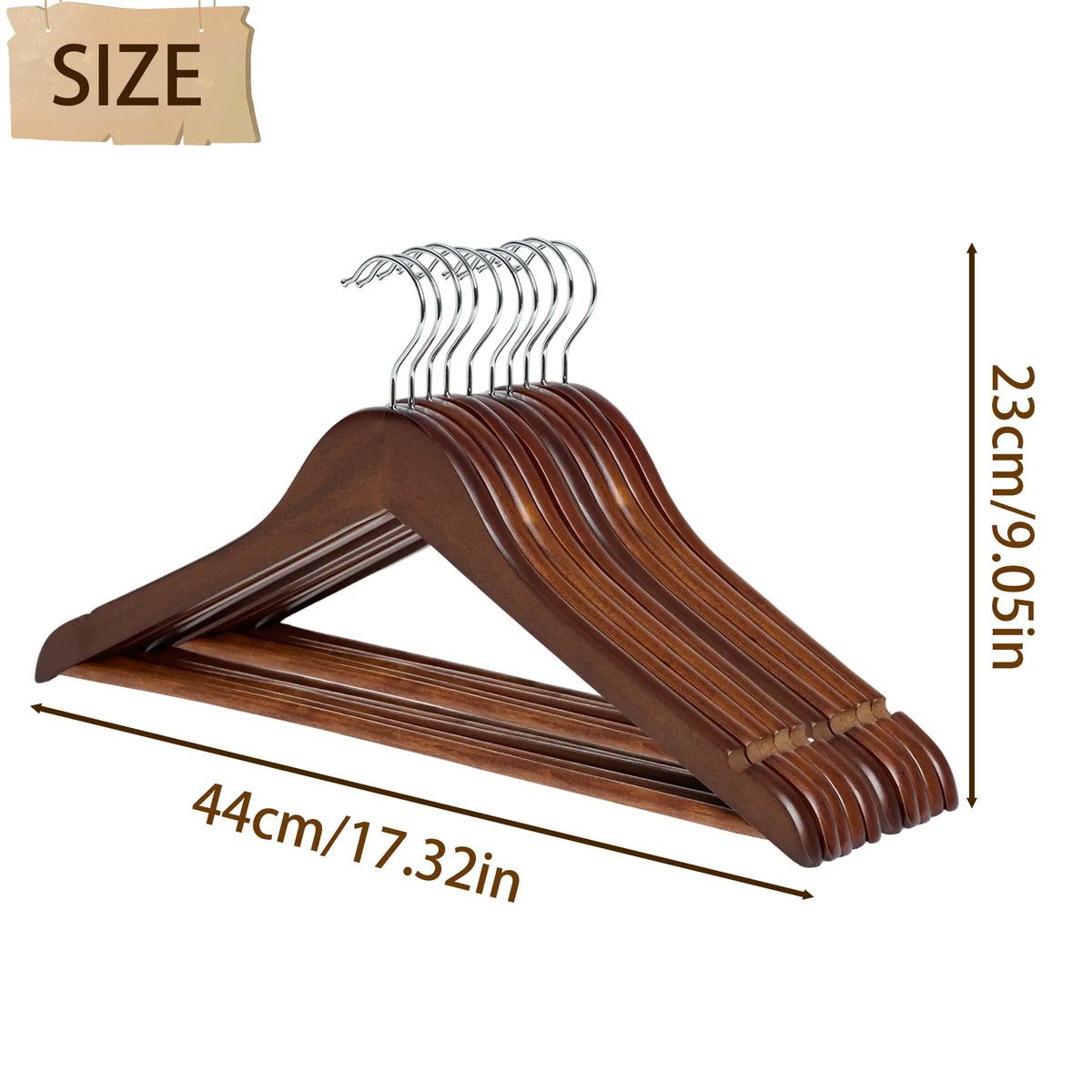 BePatio 17.32" Soild Wooden Coat Hangers,10~30 Pack Clothes Hangers ,Natural Wood Suit Hangers with Non Slip Pant Bar & 360 Degree Rotatable Hook ,Clothes Hangers for Shirts, Jackets, Dress, Pant, Perfect for your closet.