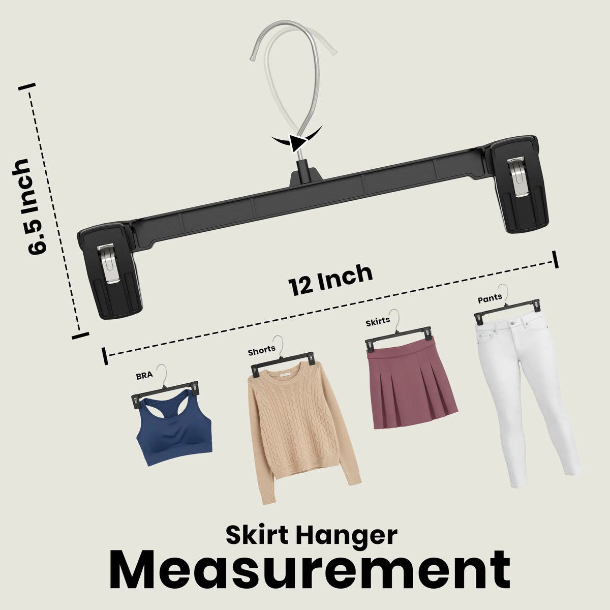 Utopia Home 30-Pack Rust-Resistant Plastic Hangers - Lightweight Slim Profile Space Saver Hangers with Clips, 360° Rotating Swivel Hook, Bedroom Organizer for Skirts, Pants, Jeans (with Box)