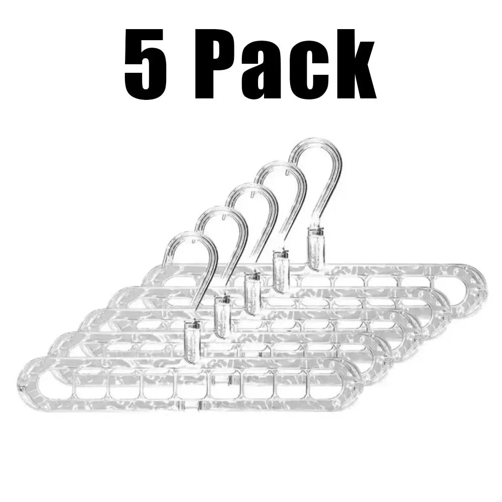 Heavy PVC 9-Hole Compact Rotatable Hook Clothes Hangers (15-Pack Multiple Packs) - Hanging Clothes Organizer for Household Users, Adjustable Space-Saving Foldable, Quick-Install Slots, Flexible Pegs, Bedroom Shirts Jumpers Display