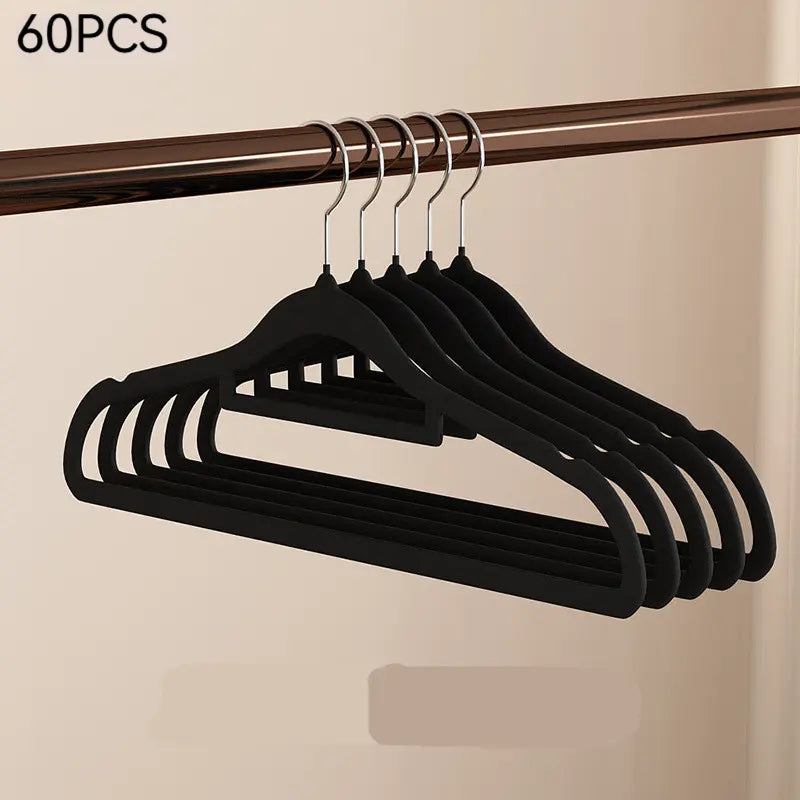 100/60/20/10 Pack Non-Slip Velvet Hangers, Closet Organizer, Rotatable Clothes Hanger, Space-Saving Plastic Clothes Hangers for Jackets, Pants, Suits, Coat Hangers for Closet, 360° Rotating Hook