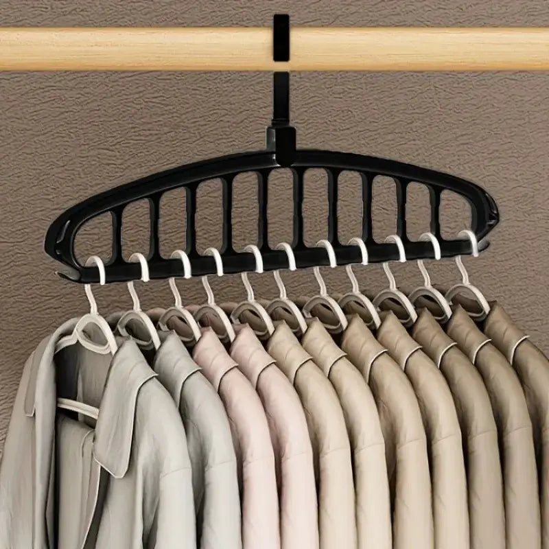 Space Saving Multi Hook Design Clothes Hanger, 3 Counts Durable Lightweight Hanger, Space Saving Hangers, Home Organizer for Wardrobe, Closet, Bedroom, Living Room, Closet Organization, Storage Hanger