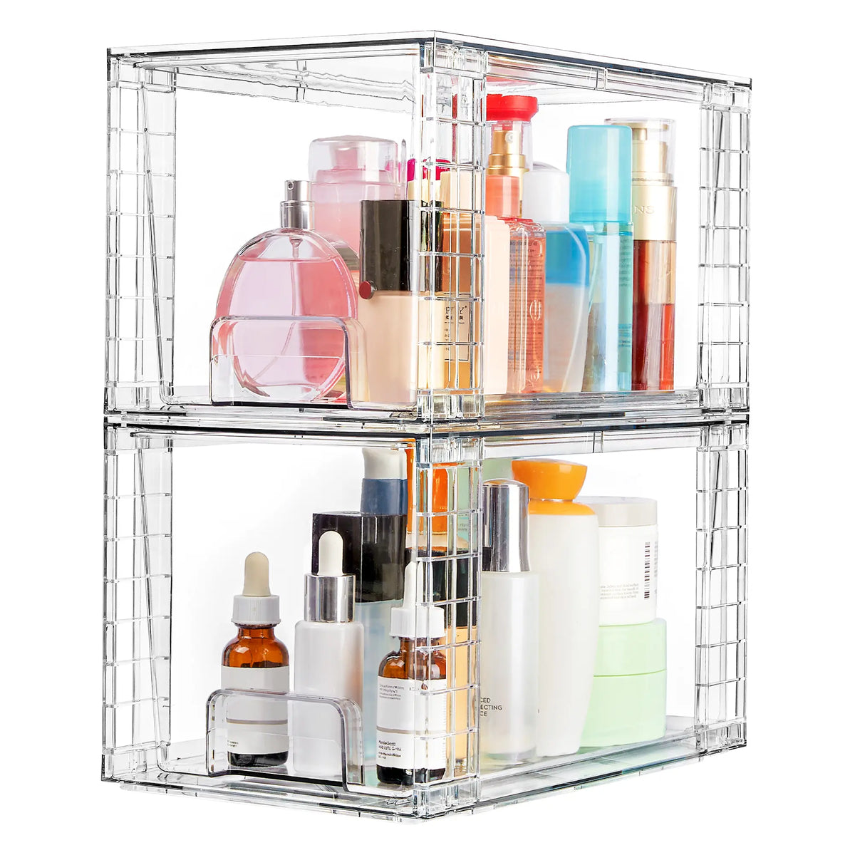 【Restock】Vtopmart 2-8 Pack 12in Stackable Undersink Storage Drawers - Easy-Assemble Plastic Box Organizer, Home Goods Storage Organization Solution for Bathroom Vanity Makeup Cosmetic Organizer Needs
