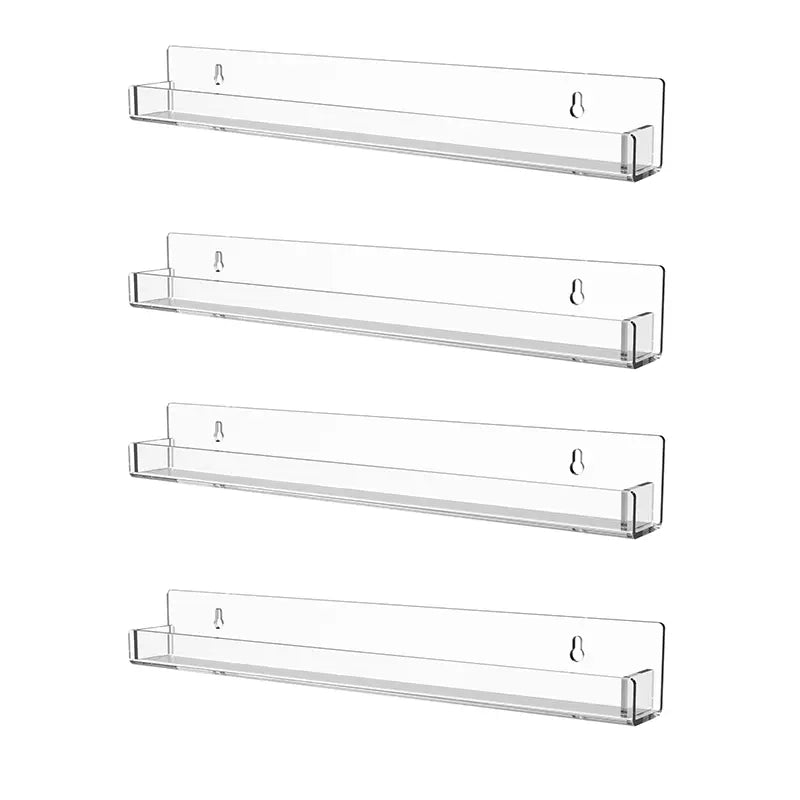 Nail Polish Wall Rack: 6-tier storage shelf, 15-inch clear acrylic nail polish organizer, holds 66 to 90 nail polish bottles, multi-functional floating acrylic shelf, Cosmetic Display Stand, Beauty Products Holder