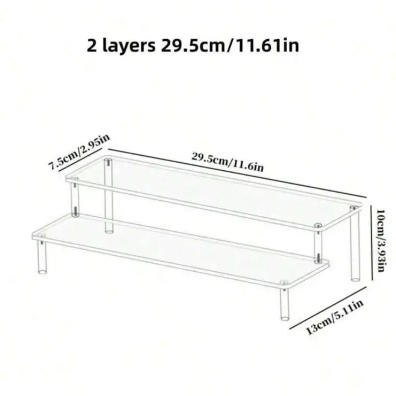 Acrylic Storage Rack, 1 Count Multi Layer Clear Display Stand for Handmade Cakes, Anime Models and Cosmetics, Assembly Display Rack for Office, Dormitory, Dining Room and Living Room Decor, Collectibles Shelf Rack