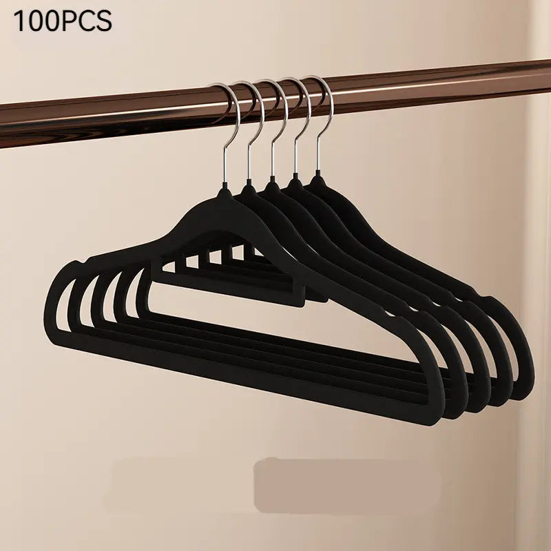 100/60/20/10 Pack Non-Slip Velvet Hangers, Closet Organizer, Rotatable Clothes Hanger, Space-Saving Plastic Clothes Hangers for Jackets, Pants, Suits, Coat Hangers for Closet, 360° Rotating Hook