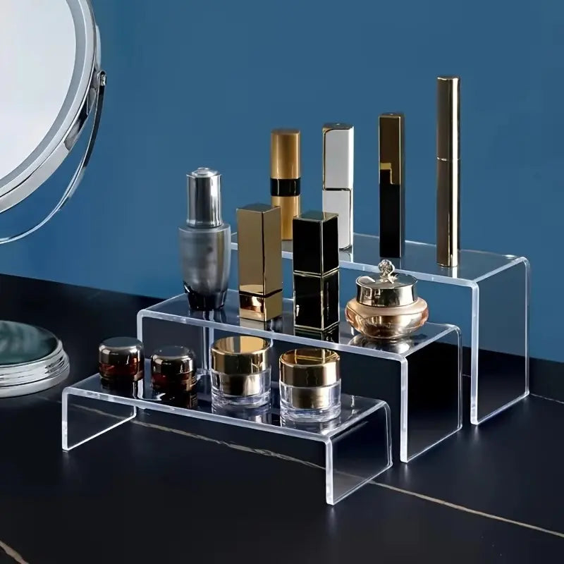 U-shaped display rack, transparent acrylic storage rack, Adjustable storage rack, cosmetics and figurines storage rack, desktop and bathroom storage rack, cabinet storage, beauty storage, Organiser, Adjustable racks, Cosmetic holder